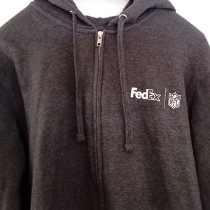 FedEx NFL Logo Hoodie Sweatshirt Zip Jacket L Mens   Football